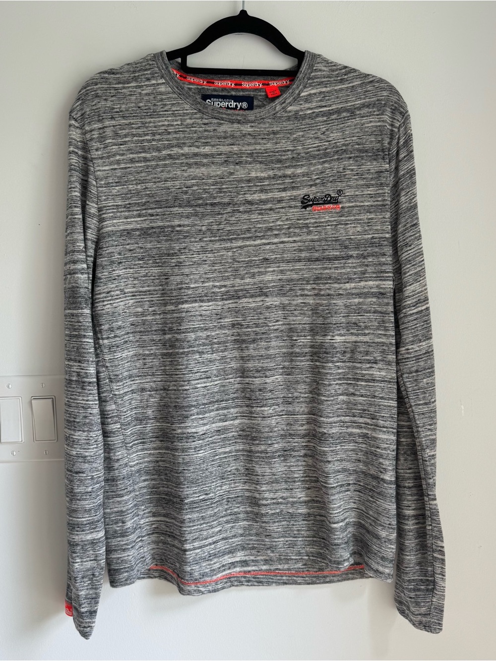 SUPERDRY T-Shirt - Superdry ORANGE LABEL Long Sleeve Top‎ - Grey M